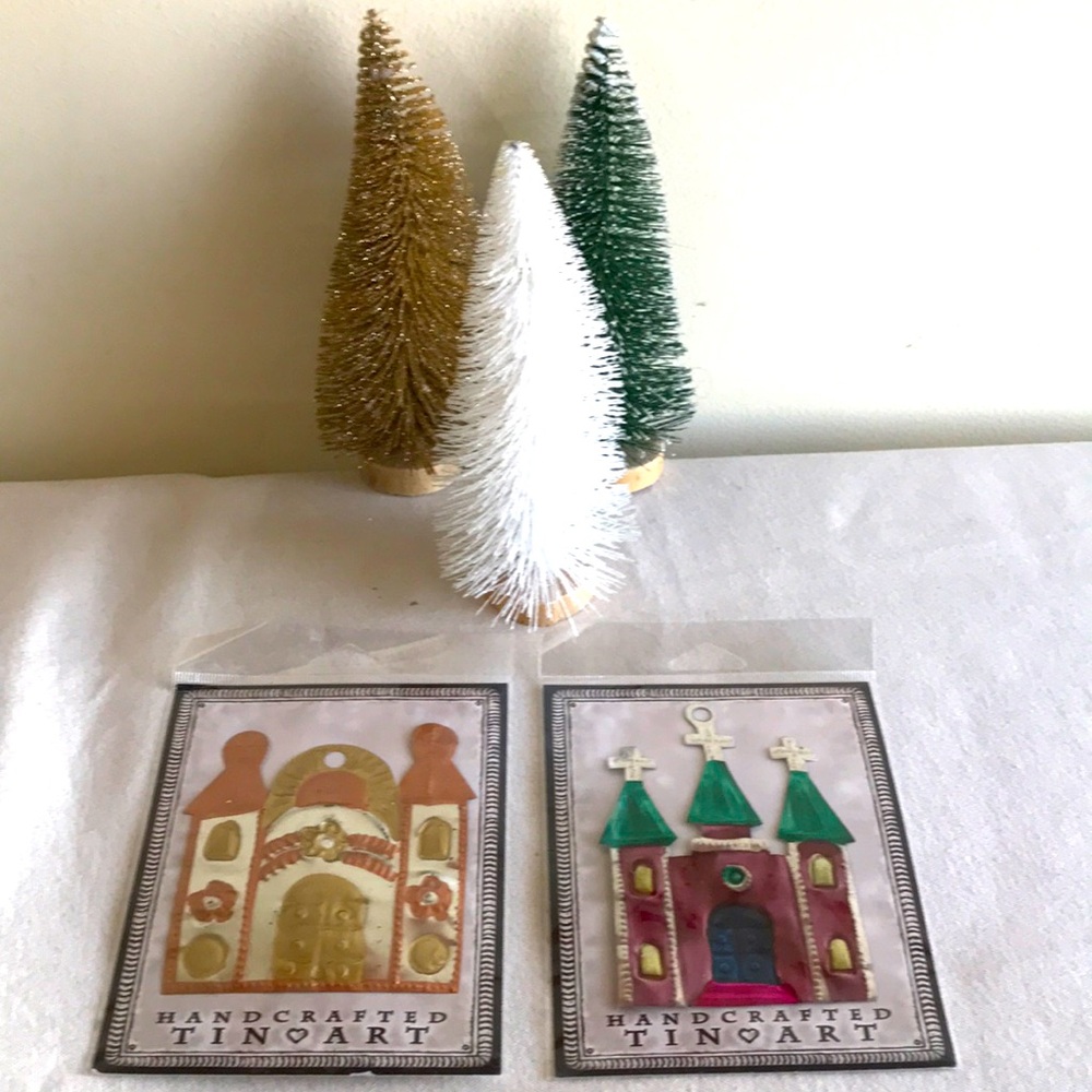 Oaxaca Christmas Ornament Handcrafted tin art  4.5” height 3.5” wide